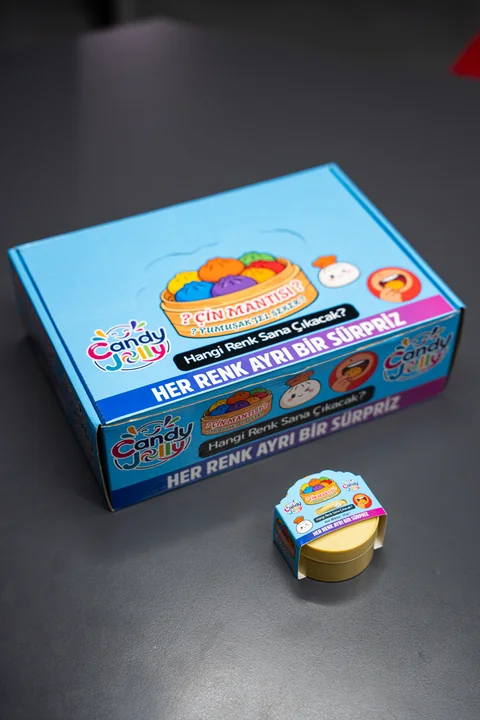 Candy Jelly Çin Mantısı Jelibon kutusu ve tekli kap ambalajı